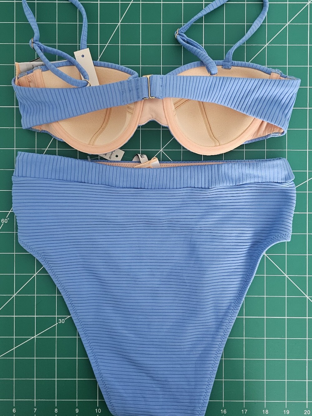 Madewell Bikini, High Rise Bottom, Balconette Cup Top, Blue, Size Small NWT - Picture 2 of 5